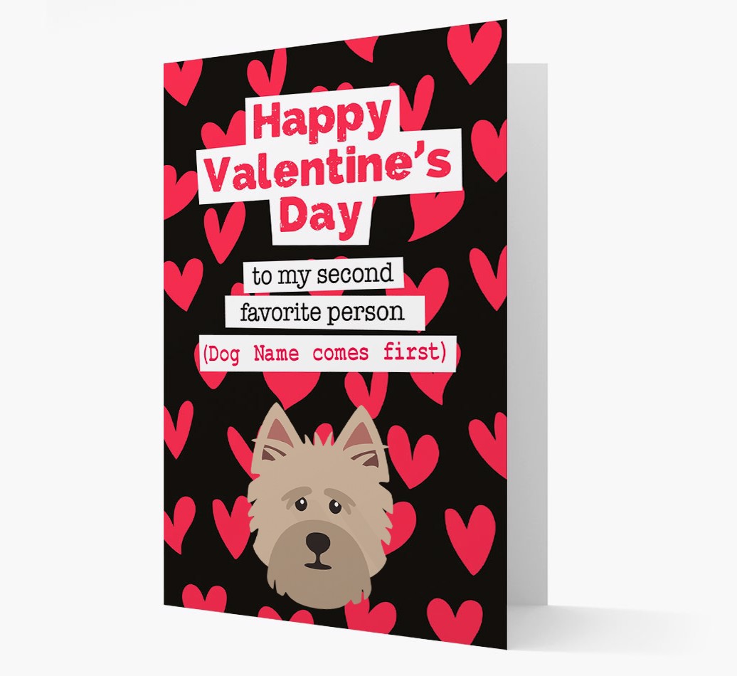 'To My Second Favorite Person...' {breedFullName} Valentine's Day Card front