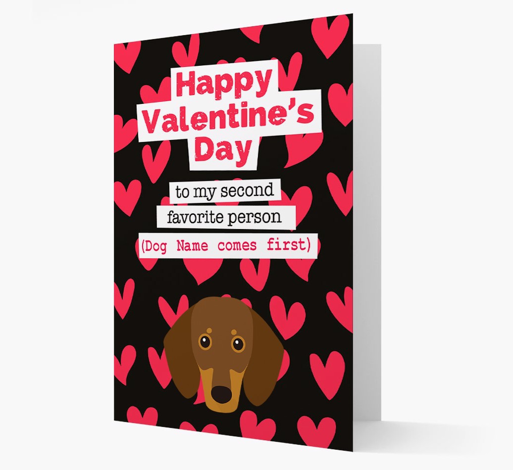 'To My Second Favorite Person...' {breedFullName} Valentine's Day Card front