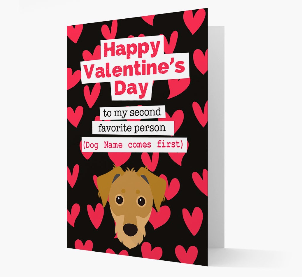 'To My Second Favorite Person...' {breedFullName} Valentine's Day Card front