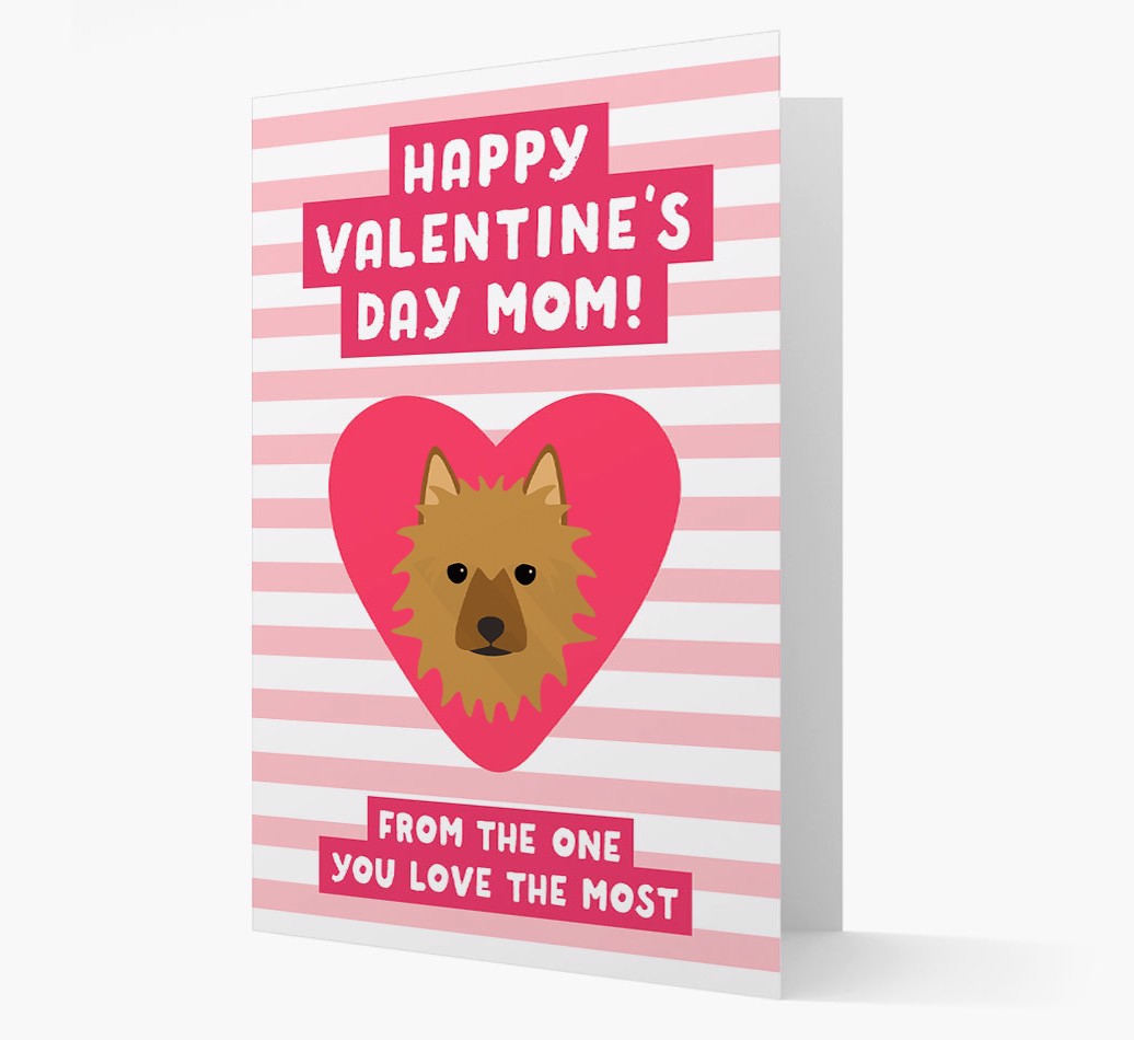 'Happy Valentine's Day Mom' - Personalized {breedFullName} Card- front