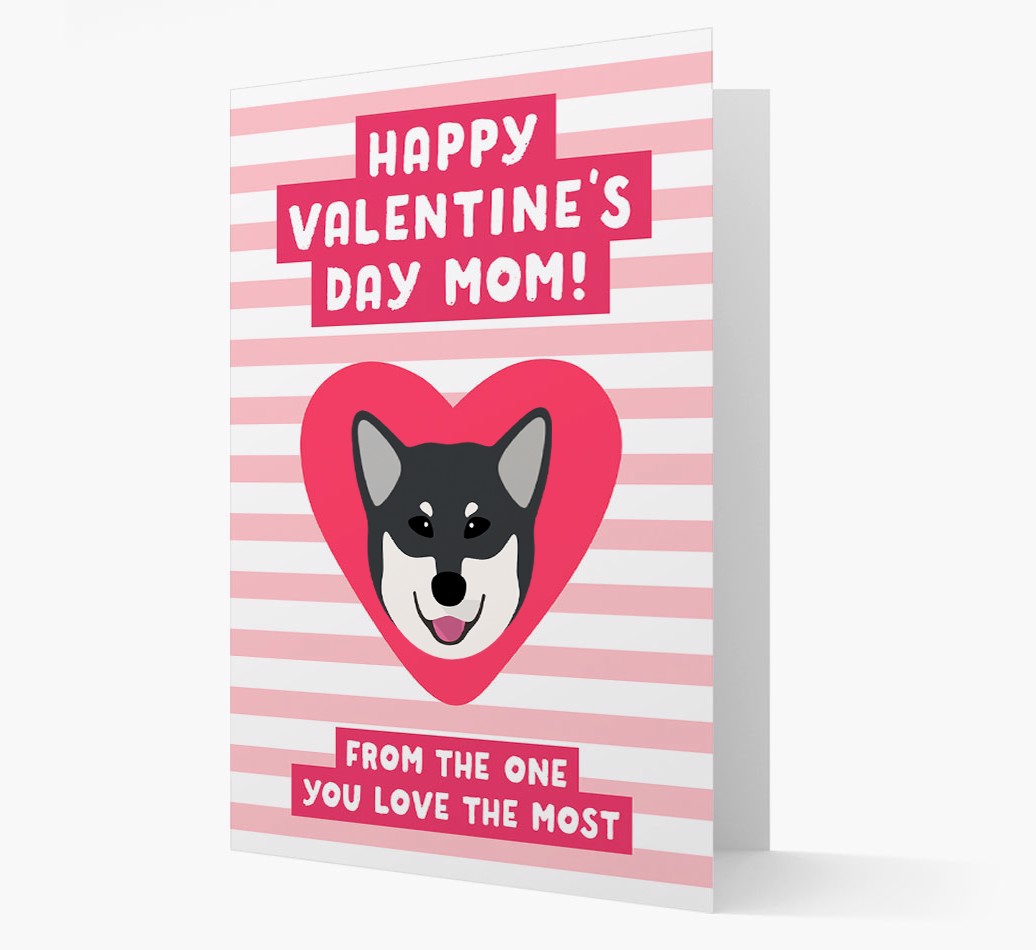 'Happy Valentine's Day Mom' - Personalized {breedFullName} Card- front