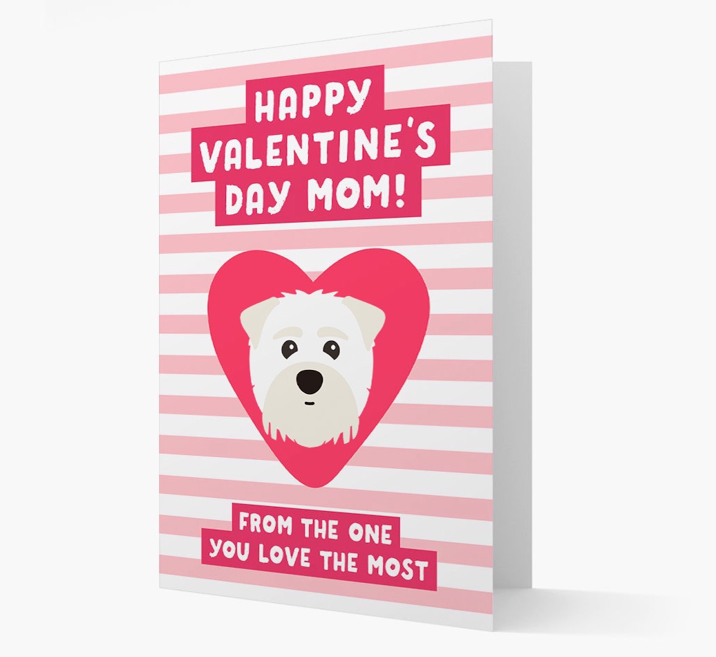 'Happy Valentine's Day Mom' - Personalized {breedFullName} Card- front