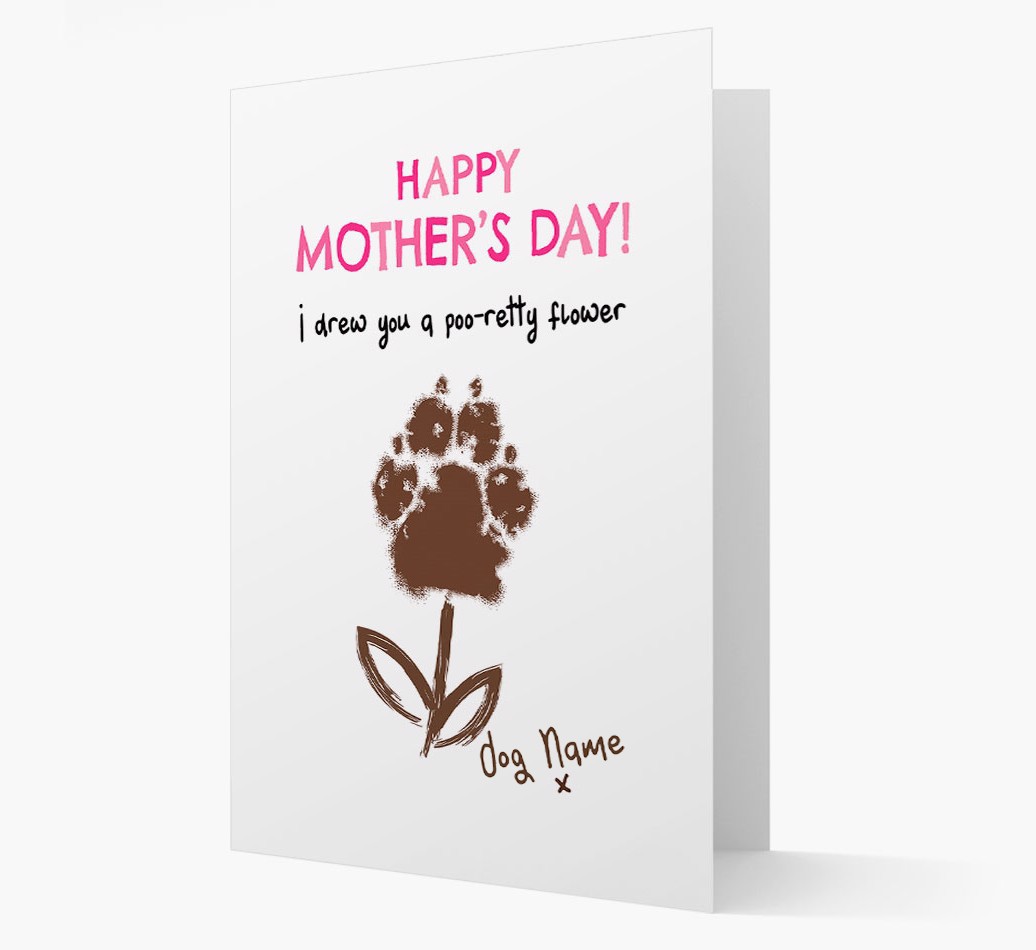 Personalized 'I drew you a Poo-retty Flower' Card