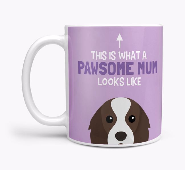 Pawsome Dog Mum: Mug with {breedFullName} Icon