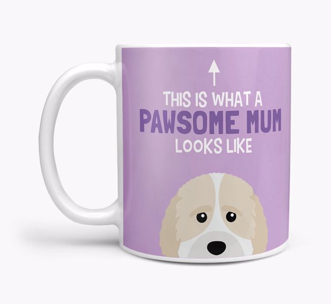 Pawsome Dog Mum: Mug with {breedFullName} Icon