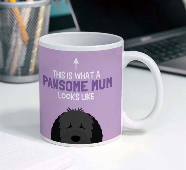'Pawsome Dog Mum' Mug with {breedFullName} Icon