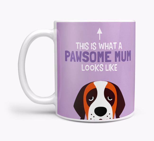 Pawsome Dog Mum: Mug with {breedFullName} Icon