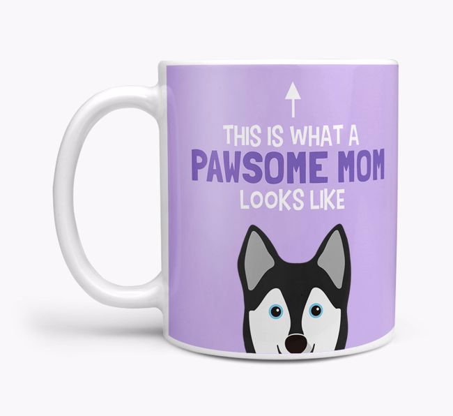 Pawsome Dog Mom Mug with {breedFullName} Icon