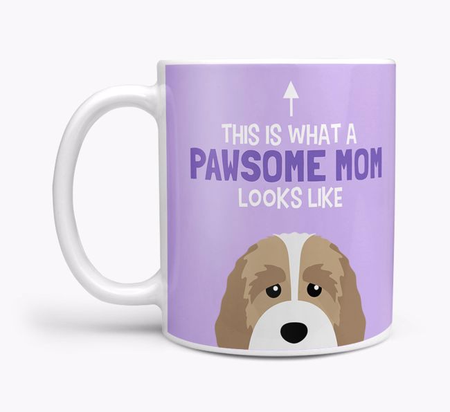 Pawsome Dog Mom Mug with {breedFullName} Icon