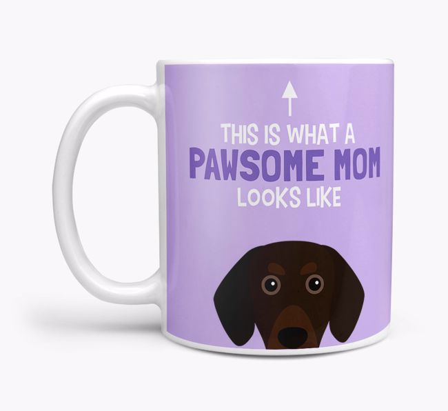 Pawsome Dog Mom Mug with {breedFullName} Icon