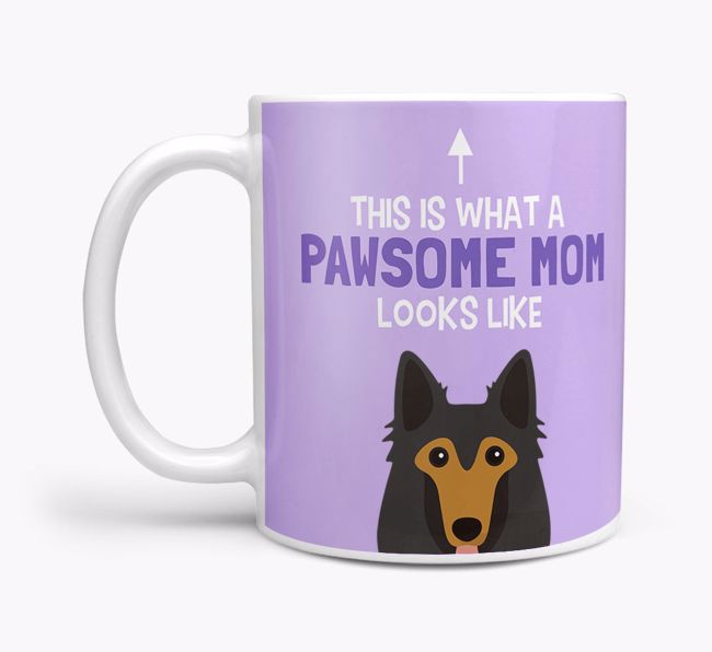 Pawsome Dog Mom Mug with {breedFullName} Icon