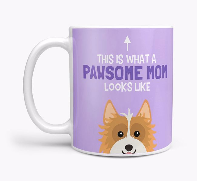 Pawsome Dog Mom Mug with {breedFullName} Icon