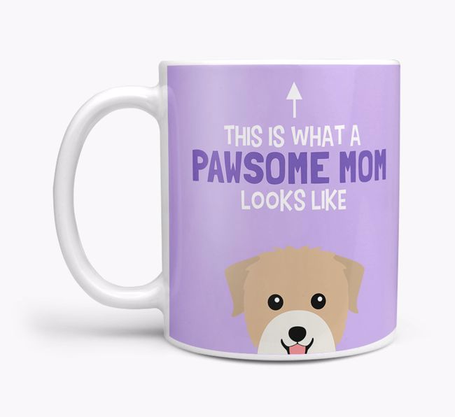 Pawsome Dog Mom Mug with {breedFullName} Icon