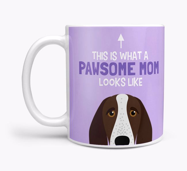 Pawsome Dog Mom Mug with {breedFullName} Icon