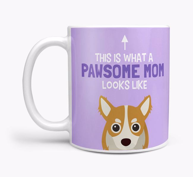 Pawsome Dog Mom Mug with {breedFullName} Icon