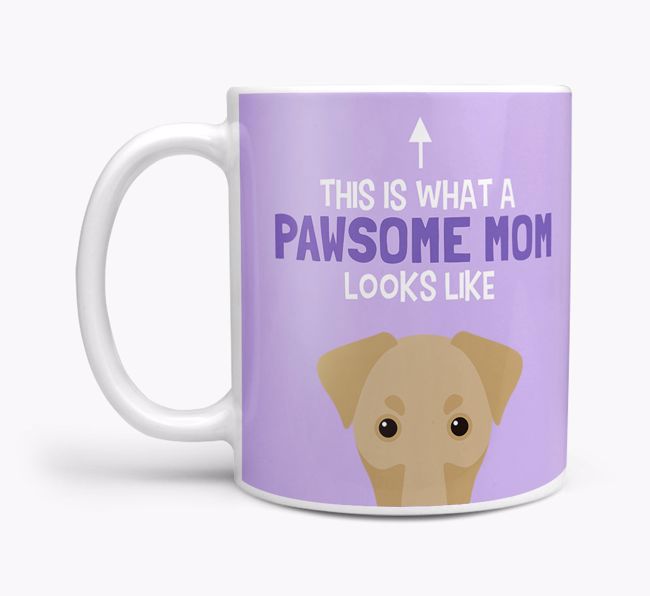 Pawsome Dog Mom Mug with {breedFullName} Icon