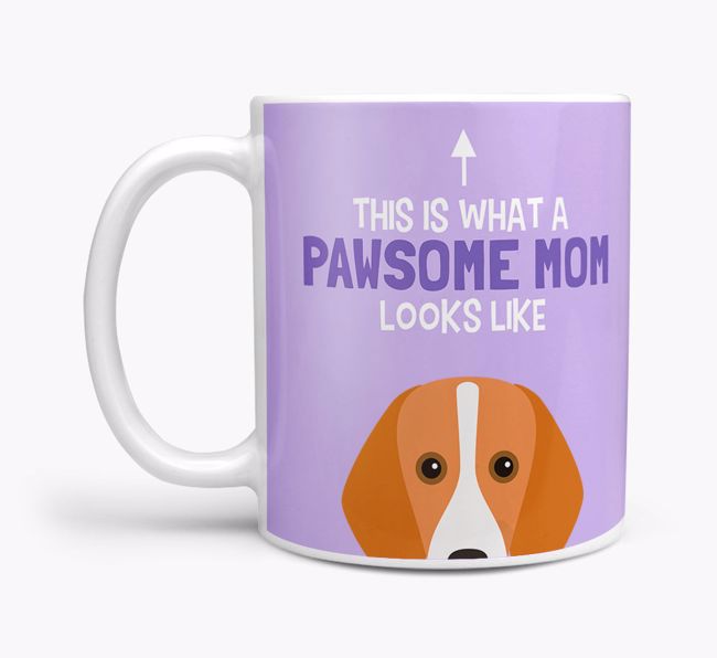 Pawsome Dog Mom Mug with {breedFullName} Icon