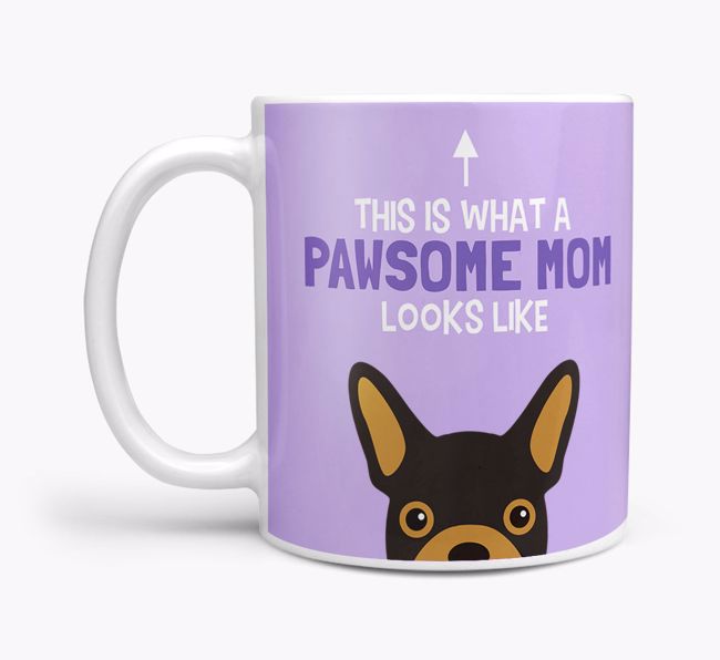 Pawsome Dog Mom Mug with {breedFullName} Icon