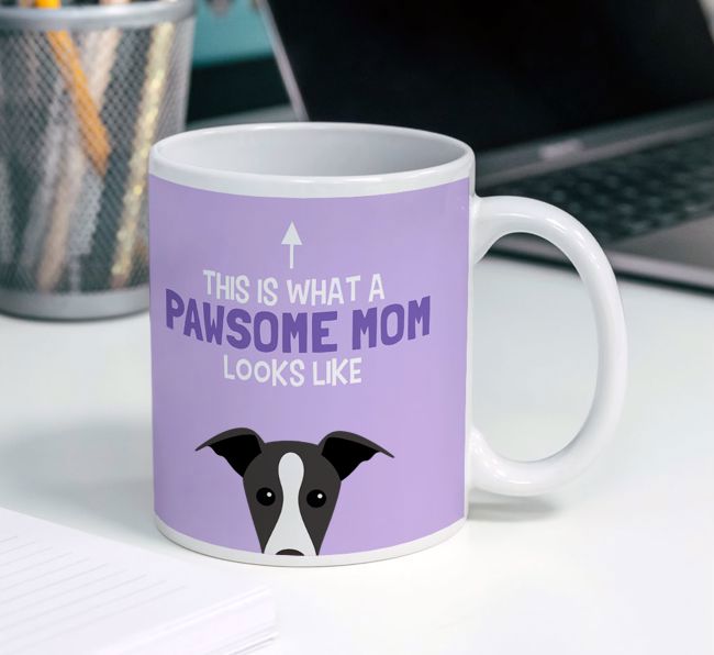 'Pawsome Dog Mom' Mug with {breedFullName} Icon