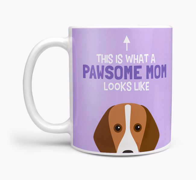 Pawsome Dog Mom Mug with {breedFullName} Icon