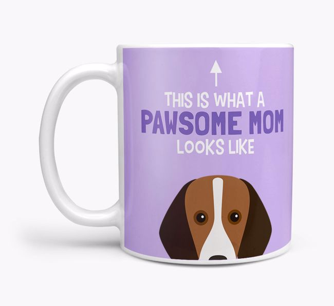 Pawsome Dog Mom Mug with {breedFullName} Icon