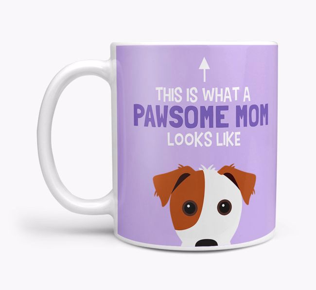 Pawsome Dog Mom Mug with {breedFullName} Icon