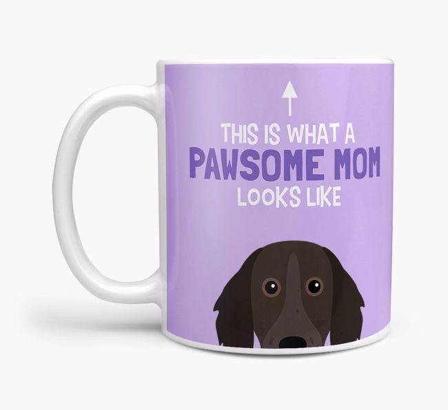 Pawsome Dog Mom Mug with {breedFullName} Icon