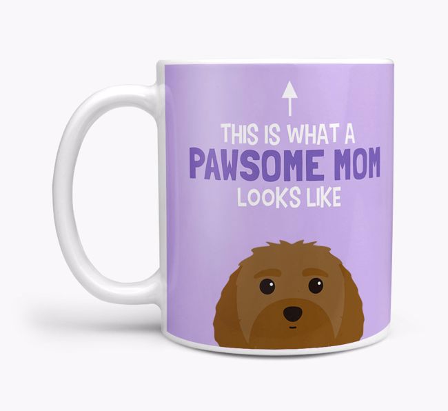 Pawsome Dog Mom Mug with {breedFullName} Icon