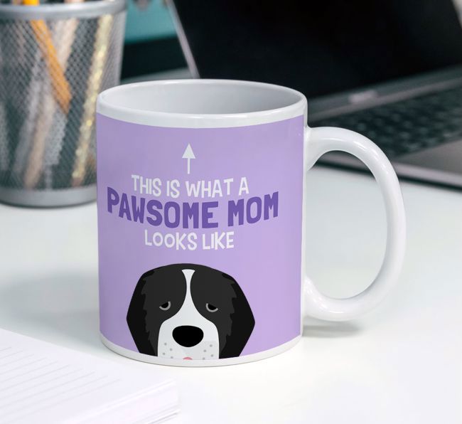 'Pawsome Dog Mom' Mug with {breedFullName} Icon