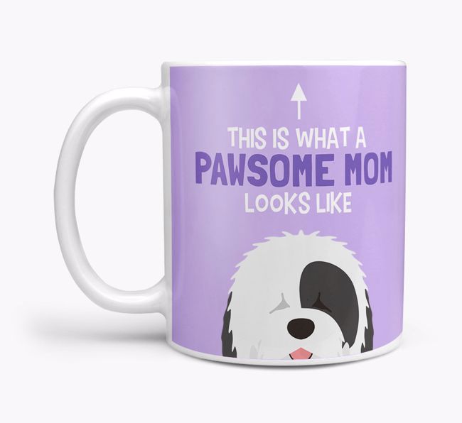 Pawsome Dog Mom Mug with {breedFullName} Icon