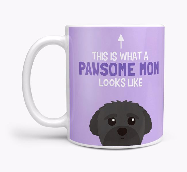 Pawsome Dog Mom Mug with {breedFullName} Icon