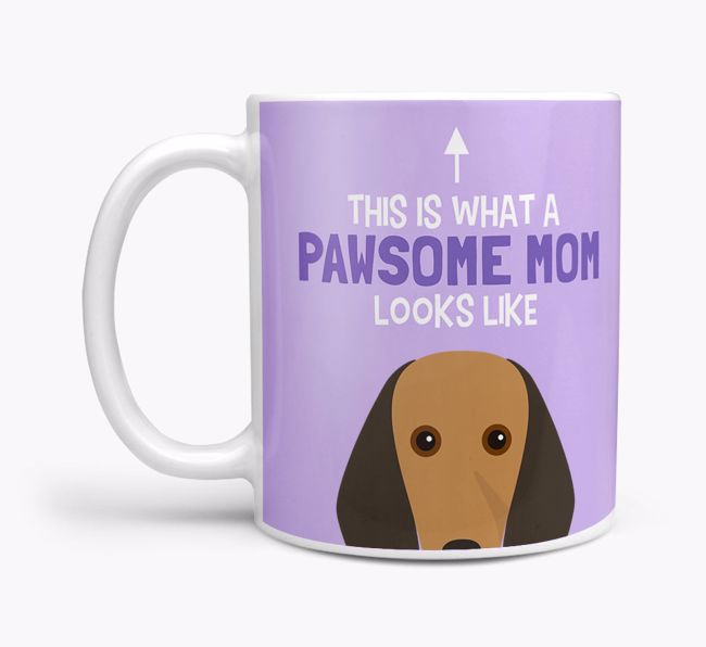 Pawsome Dog Mom Mug with {breedFullName} Icon