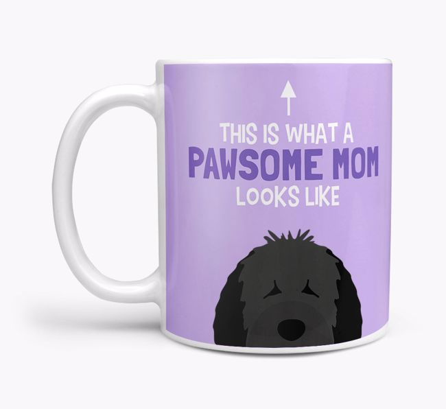 Pawsome Dog Mom Mug with {breedFullName} Icon