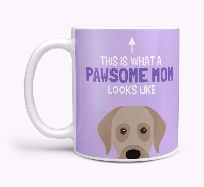 Pawsome Dog Mom Mug with {breedFullName} Icon