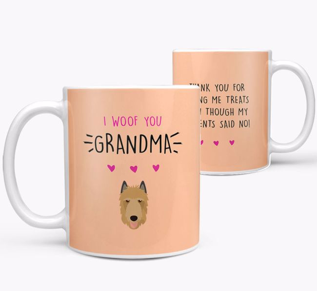 'I Woof You Grandma' Mug with {breedFullName} Icon