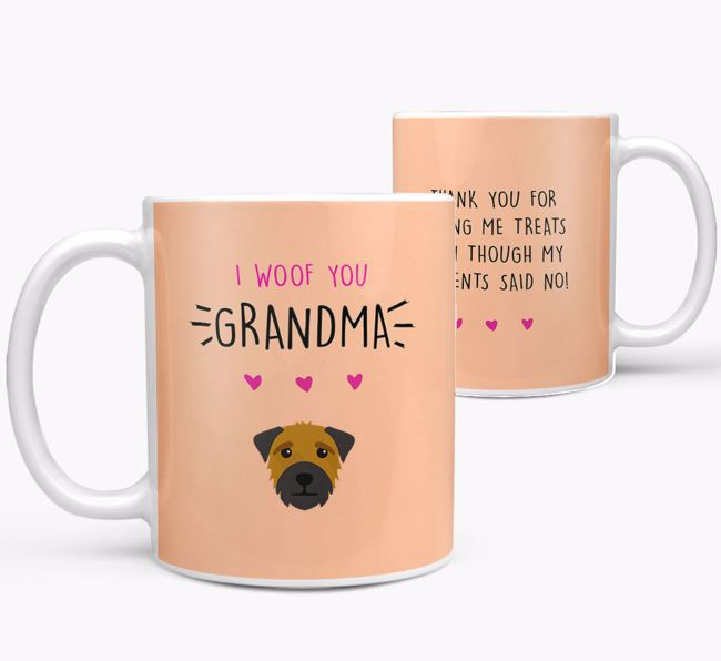 'I Woof You Grandma' Mug with {breedFullName} Icon