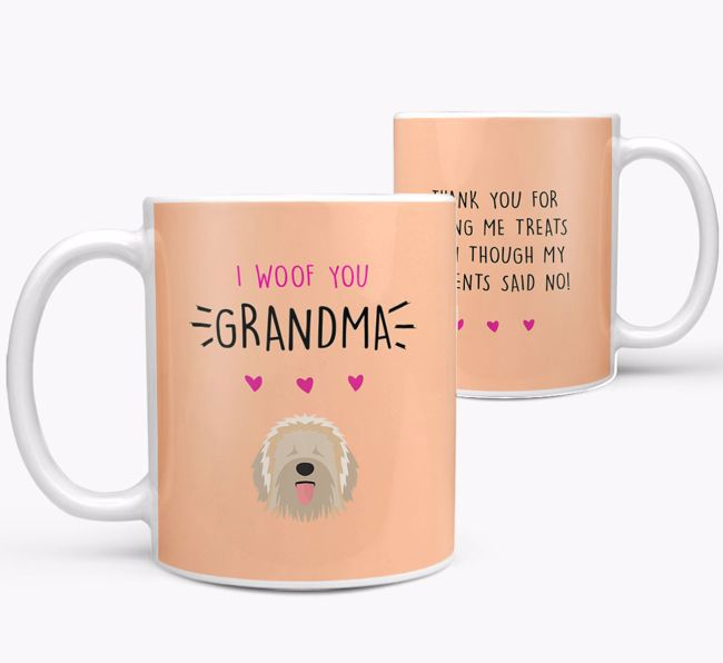 'I Woof You Grandma' Mug with {breedFullName} Icon