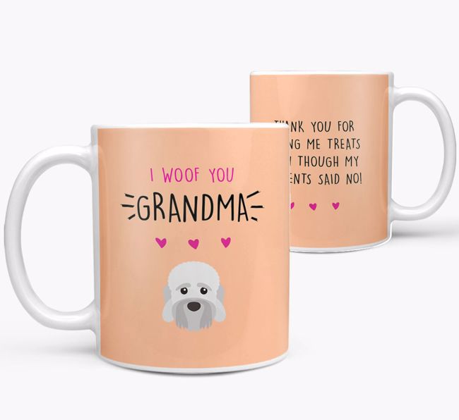 'I Woof You Grandma' Mug with {breedFullName} Icon