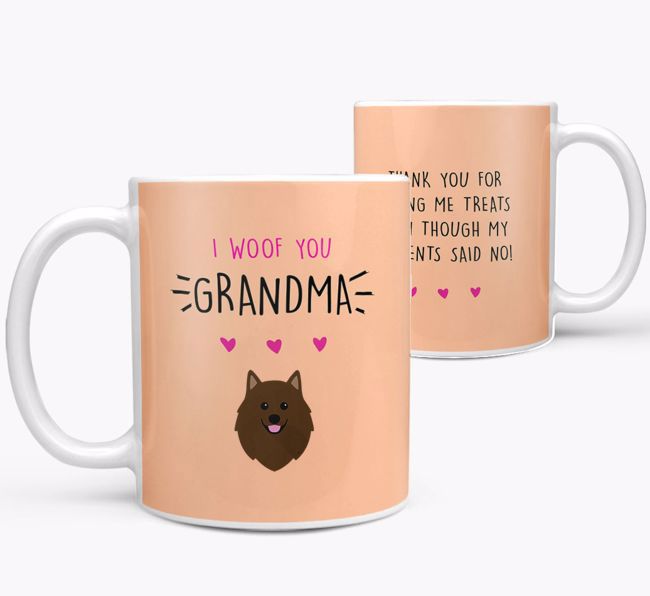 'I Woof You Grandma' Mug with {breedFullName} Icon