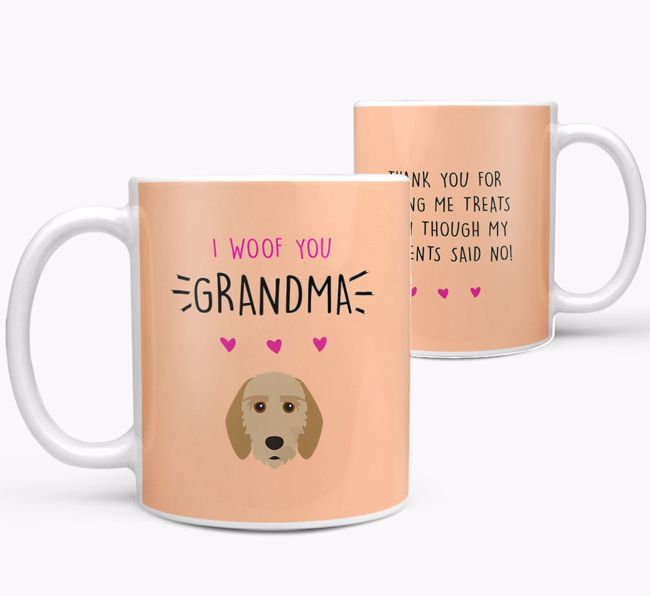 'I Woof You Grandma' Mug with {breedFullName} Icon