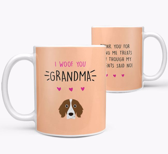 'I Woof You Grandma' Mug with {breedFullName} Icon