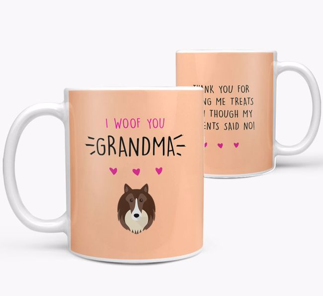 'I Woof You Grandma' Mug with {breedFullName} Icon