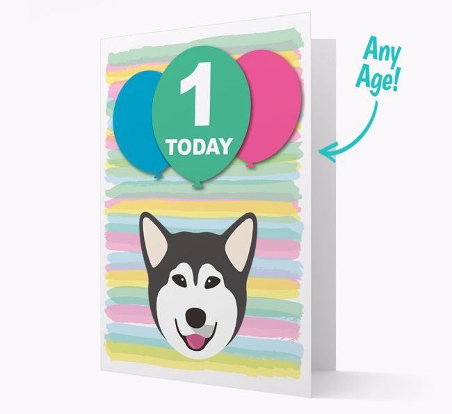 Ages 1-18 Birthday Card with {breedFullName} Yappicon