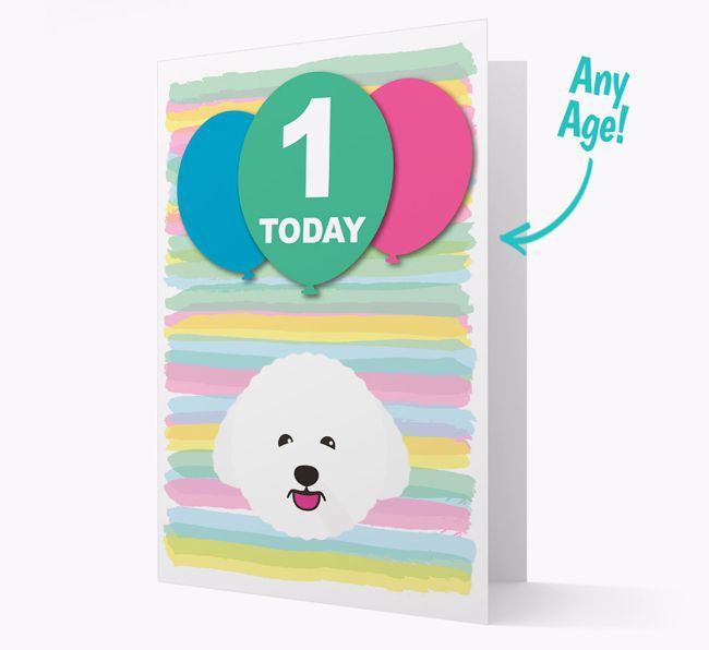 Ages 1-18 Birthday Card with {breedFullName} Yappicon