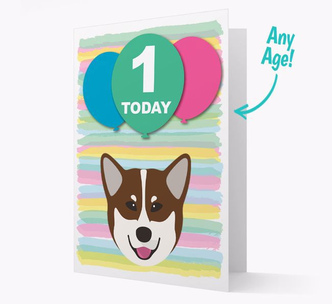 Ages 1-18 Birthday Card with {breedFullName} Yappicon