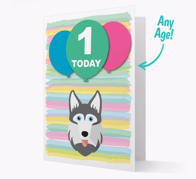 Ages 1-18 Birthday Card with {breedFullName} Yappicon