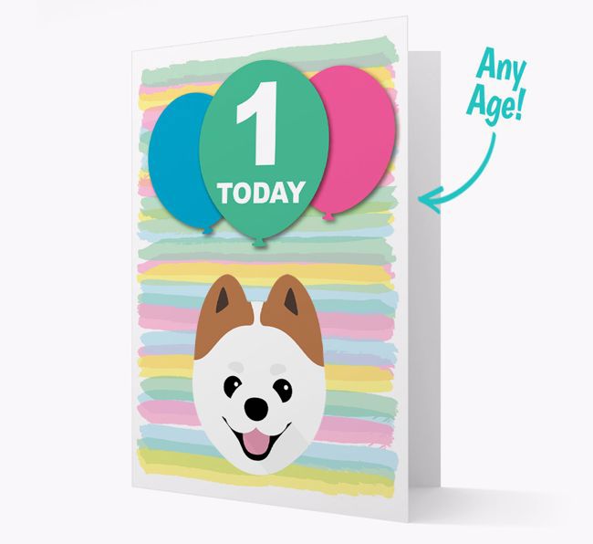 Ages 1-18 Birthday Card with {breedFullName} Yappicon