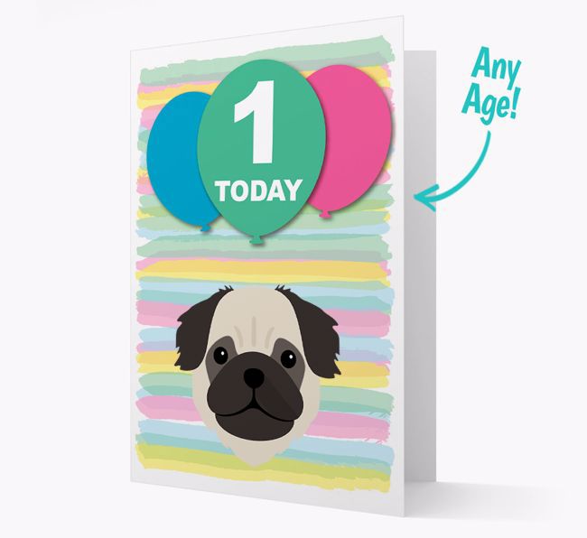 Ages 1-18 Birthday Card with {breedFullName} Yappicon