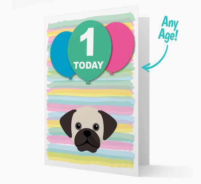 Ages 1-18 Birthday Card with {breedFullName} Yappicon