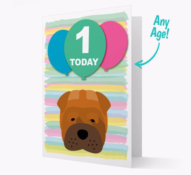 Ages 1-18 Birthday Card with {breedFullName} Yappicon